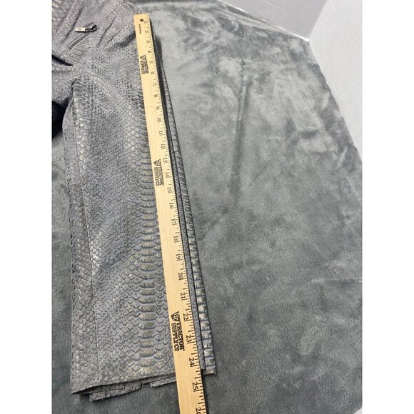 Pamela McCoy Leather Snakeskin print Gray Women’s Sz L shoulder pads - Picture 12 of 12